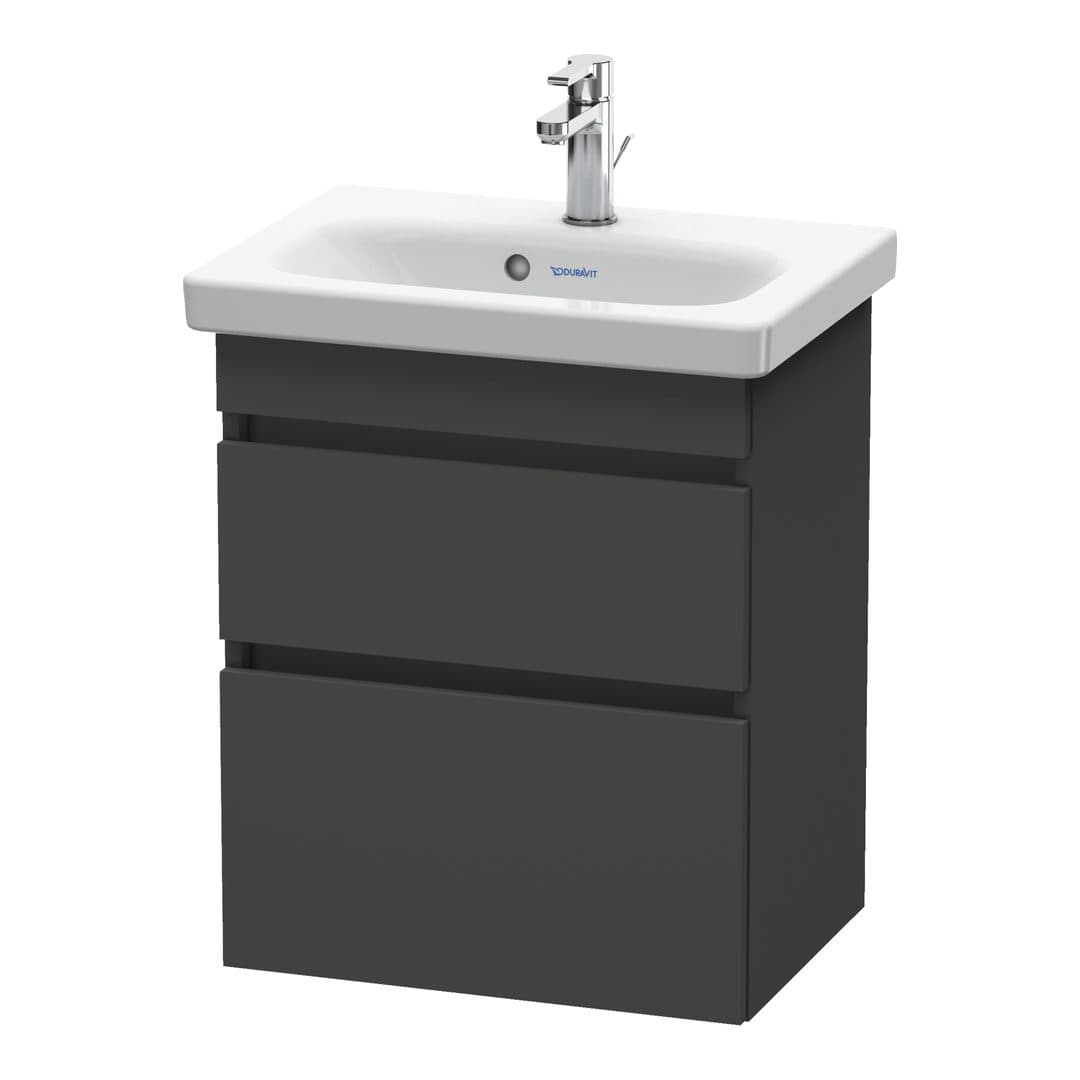 Duravit DuraStyle – Έπιπλο Νιπτήρα – 500 mm, 2 συρτάρια, νιπτήρας κέντρο, Compact – Graphite Matt, Decor (DS640304949)