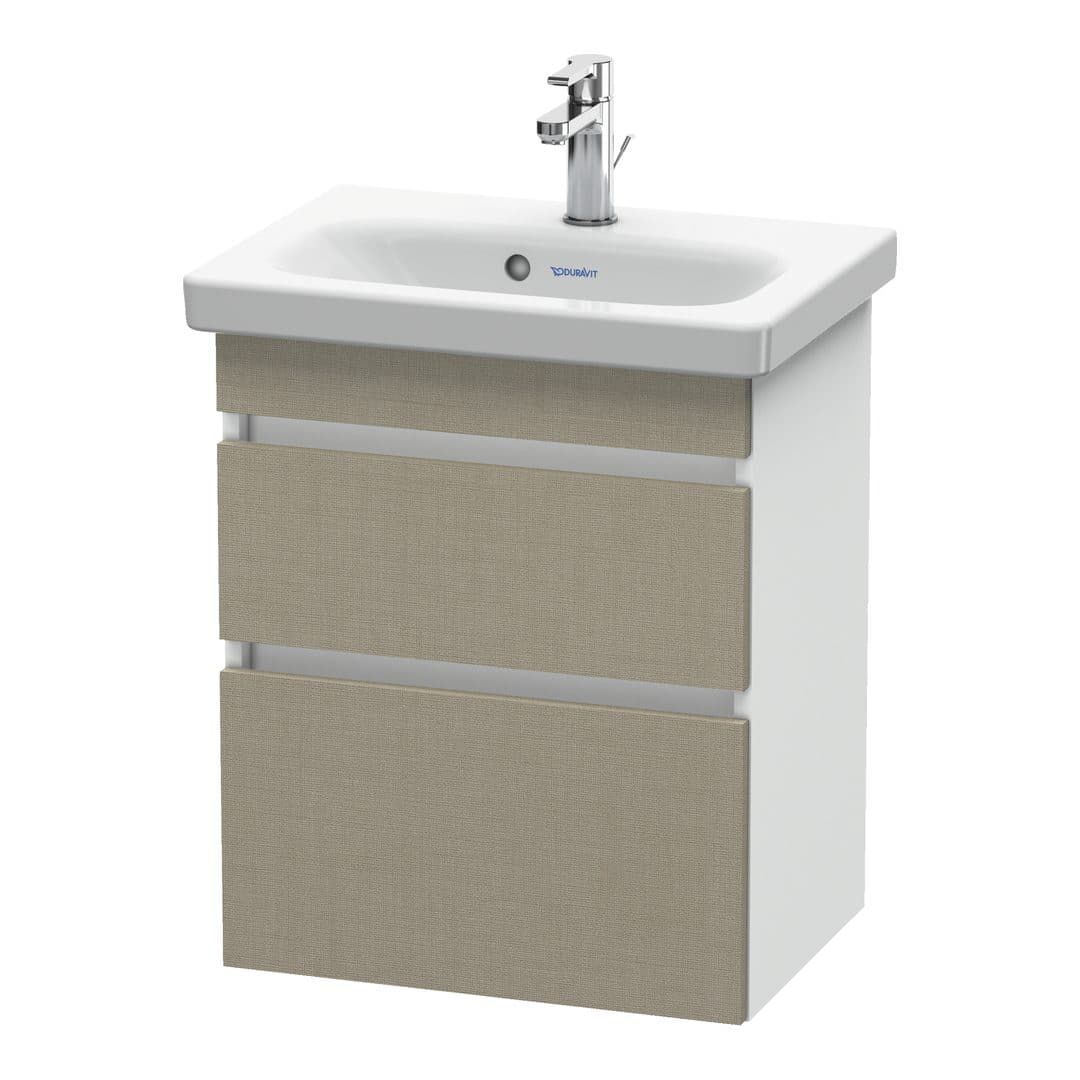 Duravit DuraStyle – Έπιπλο Νιπτήρα – 500 mm, 2 συρτάρια, νιπτήρας κέντρο, σώμα White Matt, Compact – Linen Matt, Decor (DS640307518)