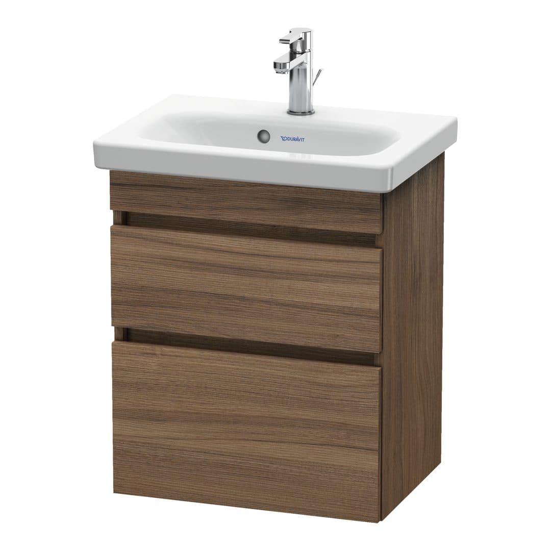 Duravit DuraStyle – Έπιπλο Νιπτήρα – 500 mm, 2 συρτάρια, νιπτήρας κέντρο, Compact – Walnut Matt, Decor (DS640307979)