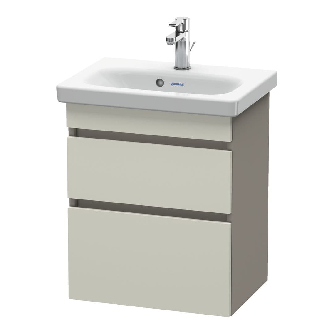 Duravit DuraStyle – Έπιπλο Νιπτήρα – 500 mm, 2 συρτάρια, νιπτήρας κέντρο, σώμα Basalte Matt, Compact – Taupe Matt, Decor (DS640309143)