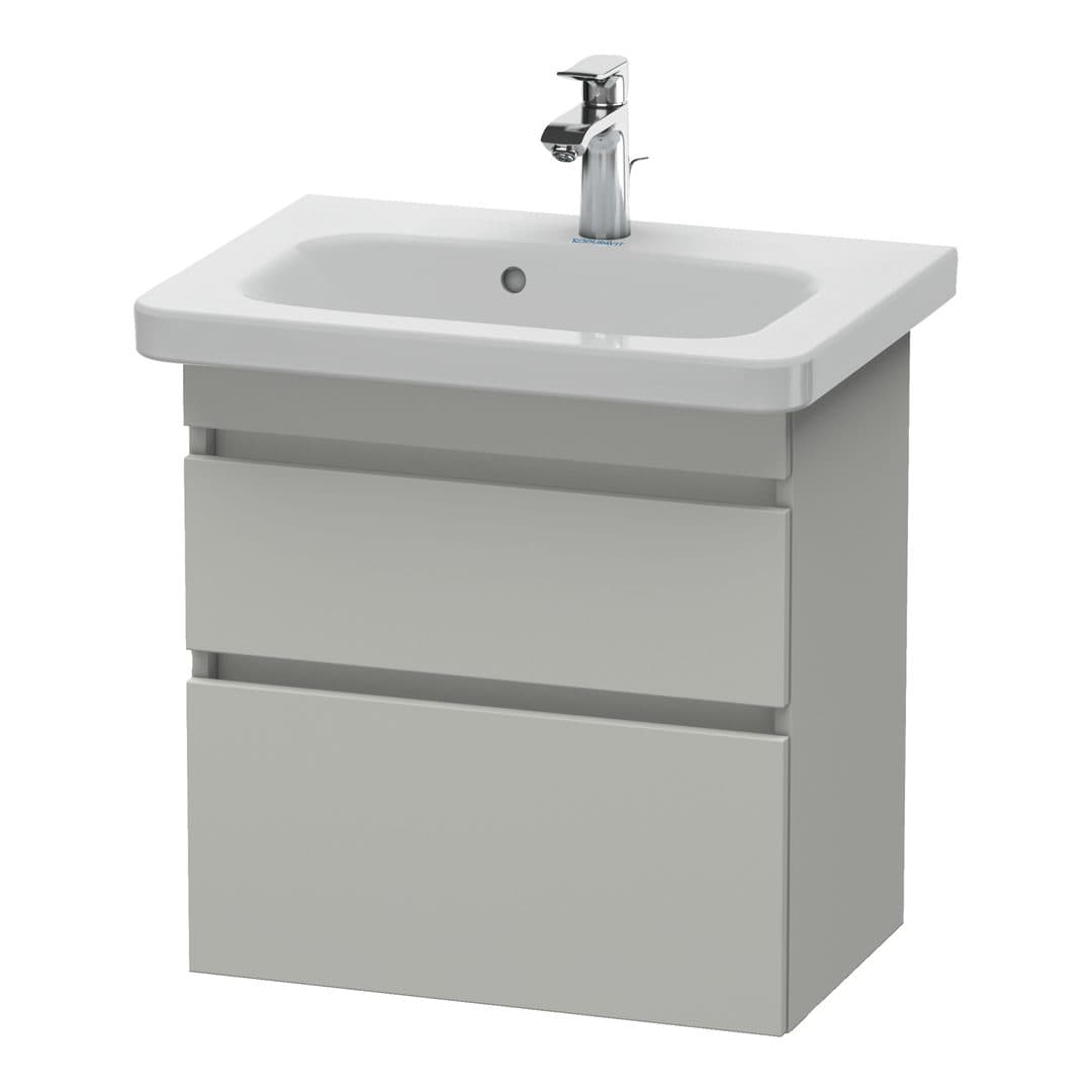Duravit DuraStyle – Έπιπλο Νιπτήρα – 580 mm, 2 συρτάρια, νιπτήρας κέντρο, Compact – Concrete grey Matt, Decor (DS647900707)