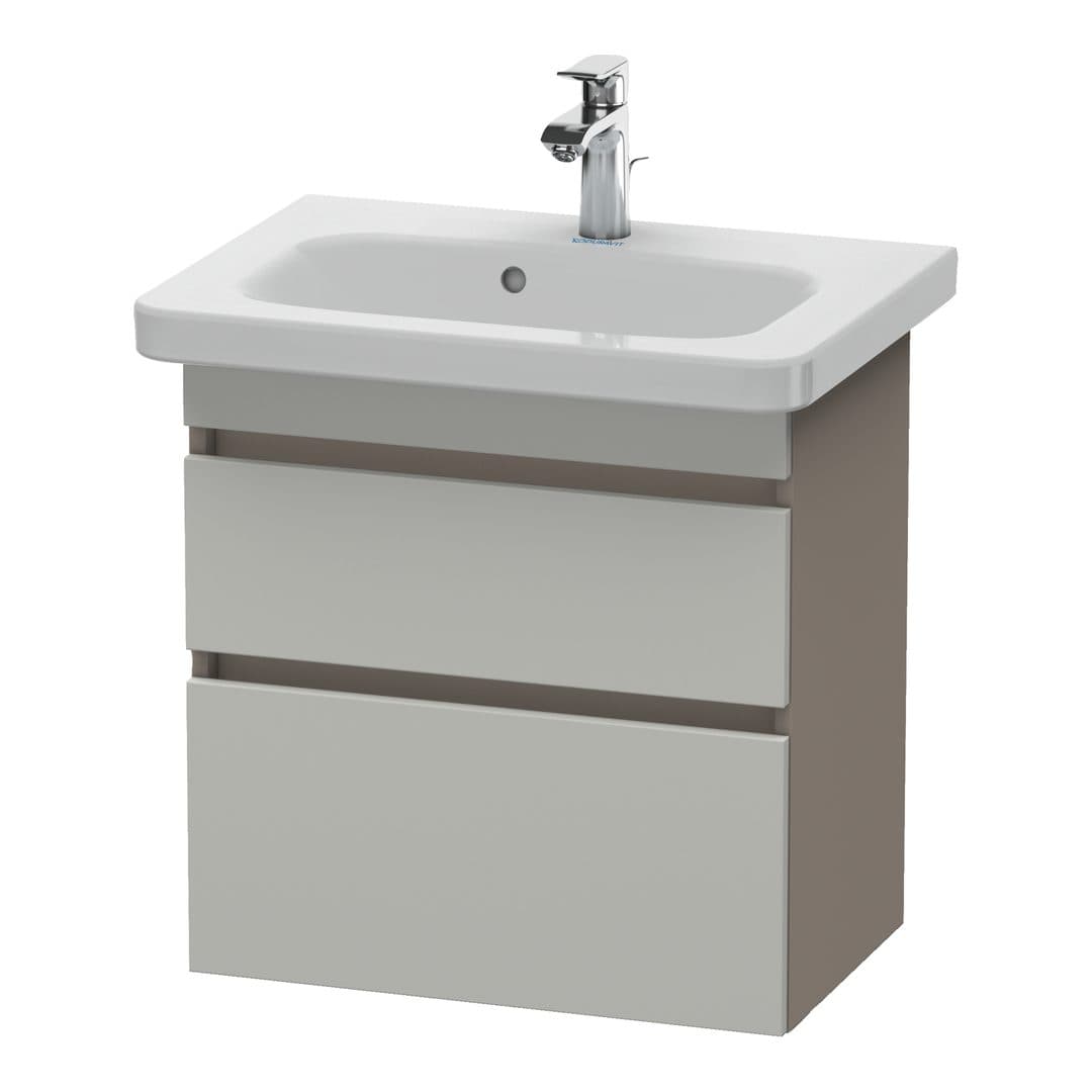 Duravit DuraStyle – Έπιπλο Νιπτήρα – 580 mm, 2 συρτάρια, νιπτήρας κέντρο, σώμα Basalte Matt, Compact – Concrete grey Matt, Decor (DS647900743)