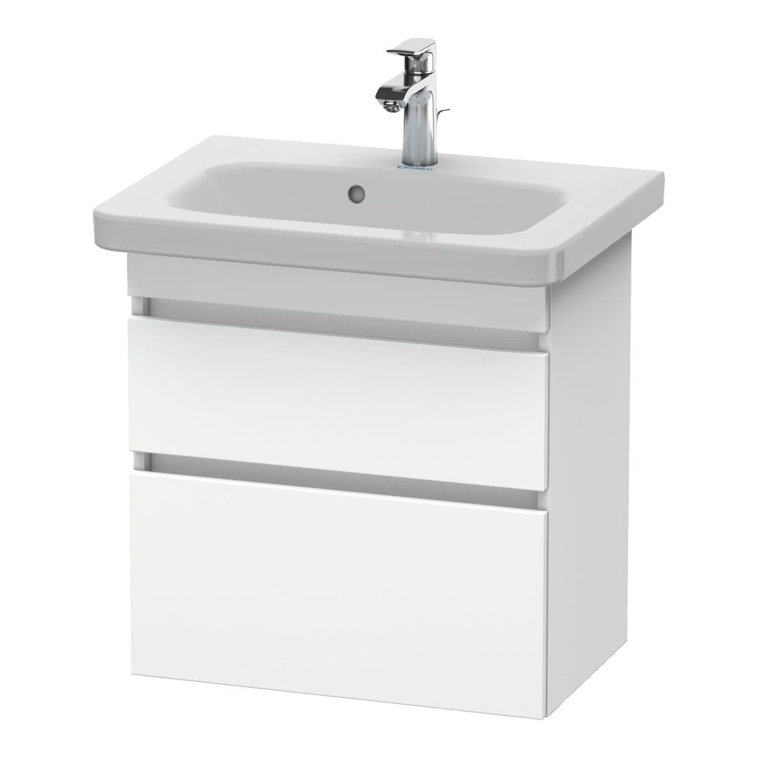 Duravit DuraStyle – Έπιπλο Νιπτήρα – 580 mm, 2 συρτάρια, νιπτήρας κέντρο, Compact – White Matt, Decor (DS647901818)