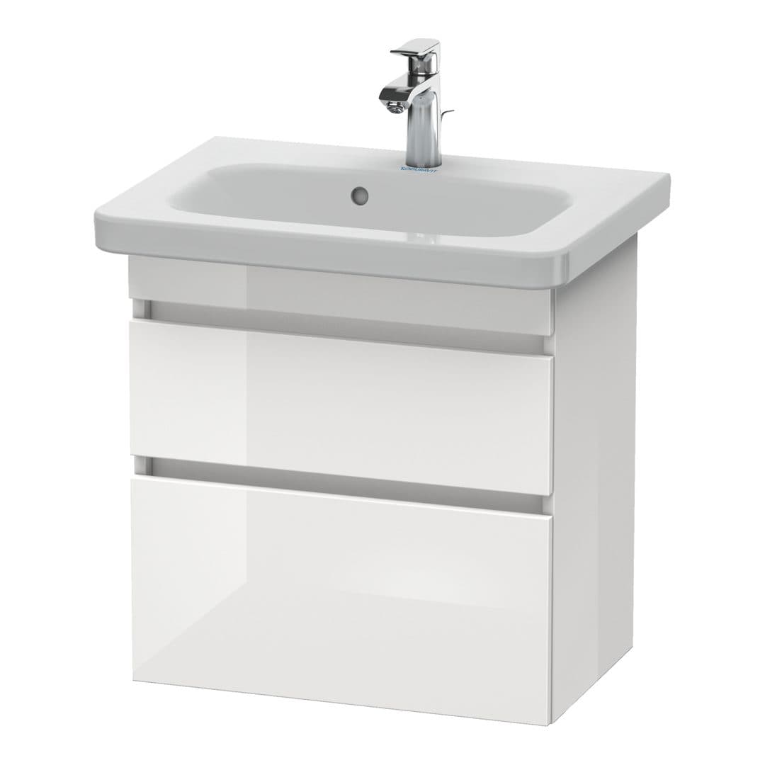 Duravit DuraStyle – Έπιπλο Νιπτήρα – 580 mm, 2 συρτάρια, νιπτήρας κέντρο, Compact – White High Gloss, Decor (DS647902222)