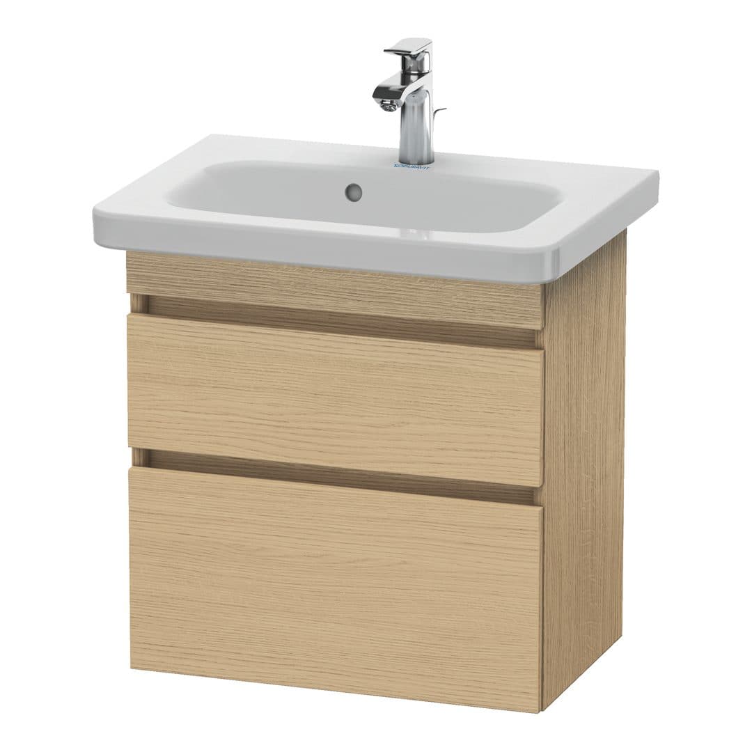 Duravit DuraStyle – Έπιπλο Νιπτήρα – 580 mm, 2 συρτάρια, νιπτήρας κέντρο, Compact – Natural oak, Decor (DS647903030)