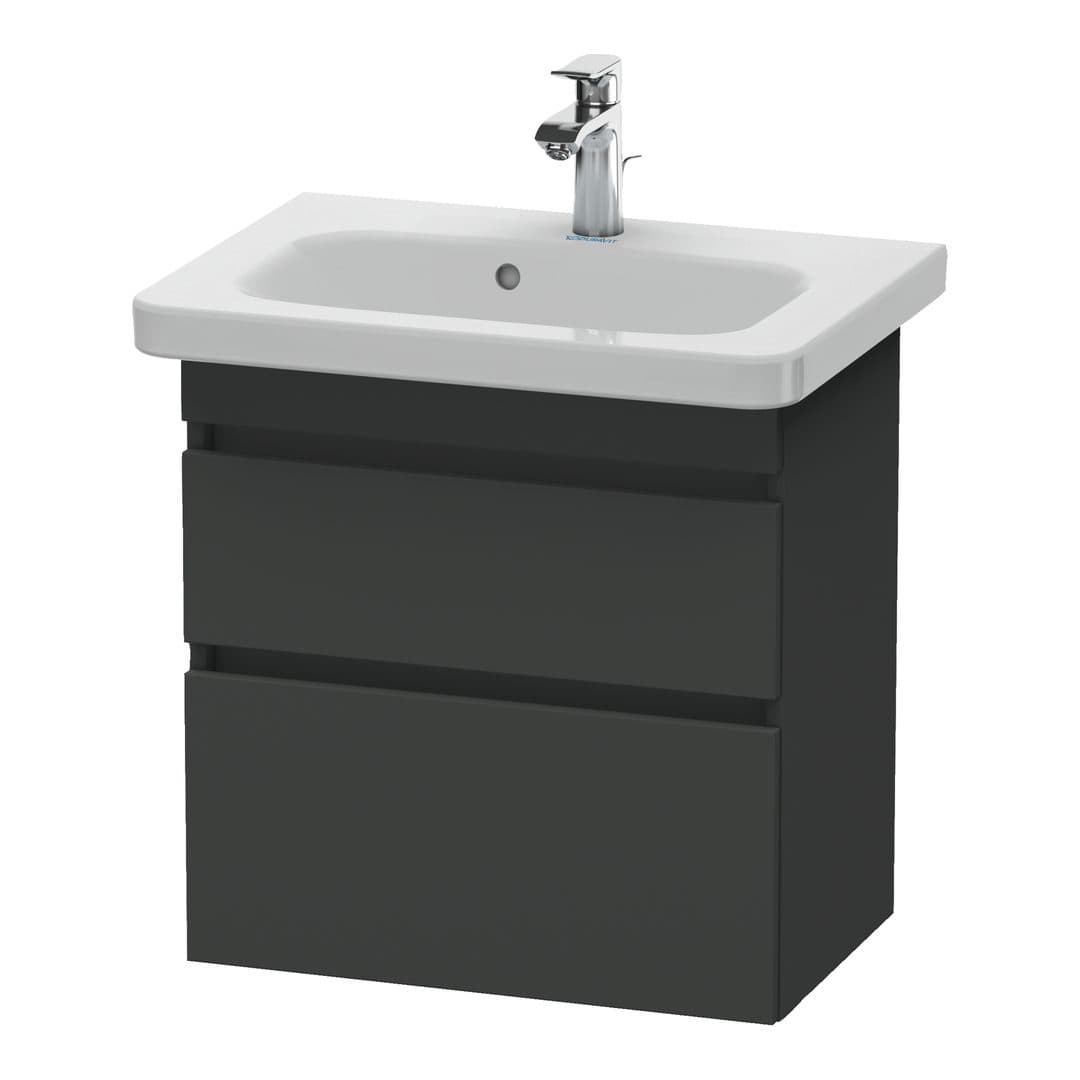 Duravit DuraStyle – Έπιπλο Νιπτήρα – 580 mm, 2 συρτάρια, νιπτήρας κέντρο, Compact – Graphite Matt, Decor (DS647904949)