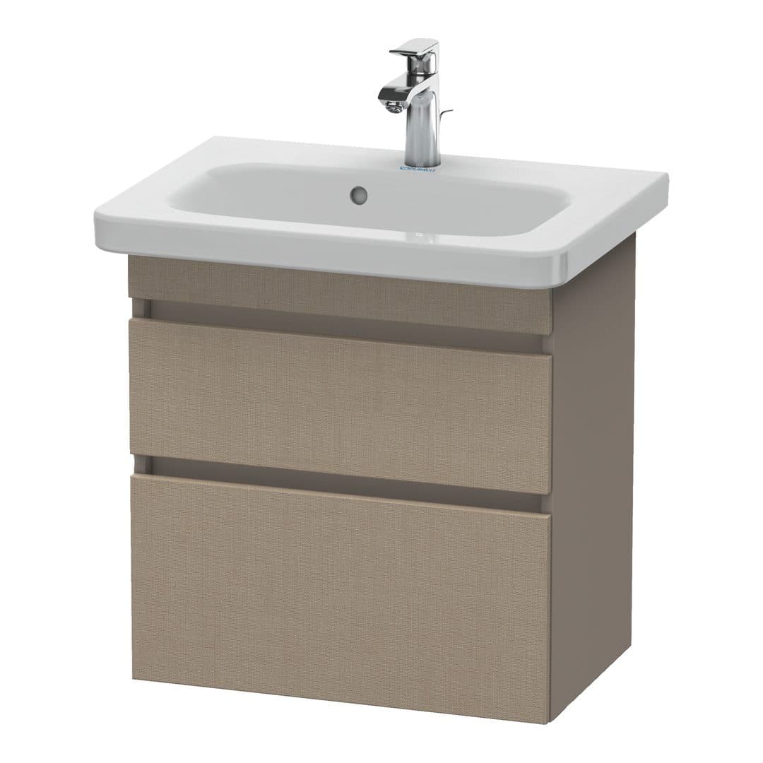 Duravit DuraStyle – Έπιπλο Νιπτήρα – 580 mm, 2 συρτάρια, νιπτήρας κέντρο, σώμα Basalte Matt, Compact – Linen Matt, Decor (DS647907543)
