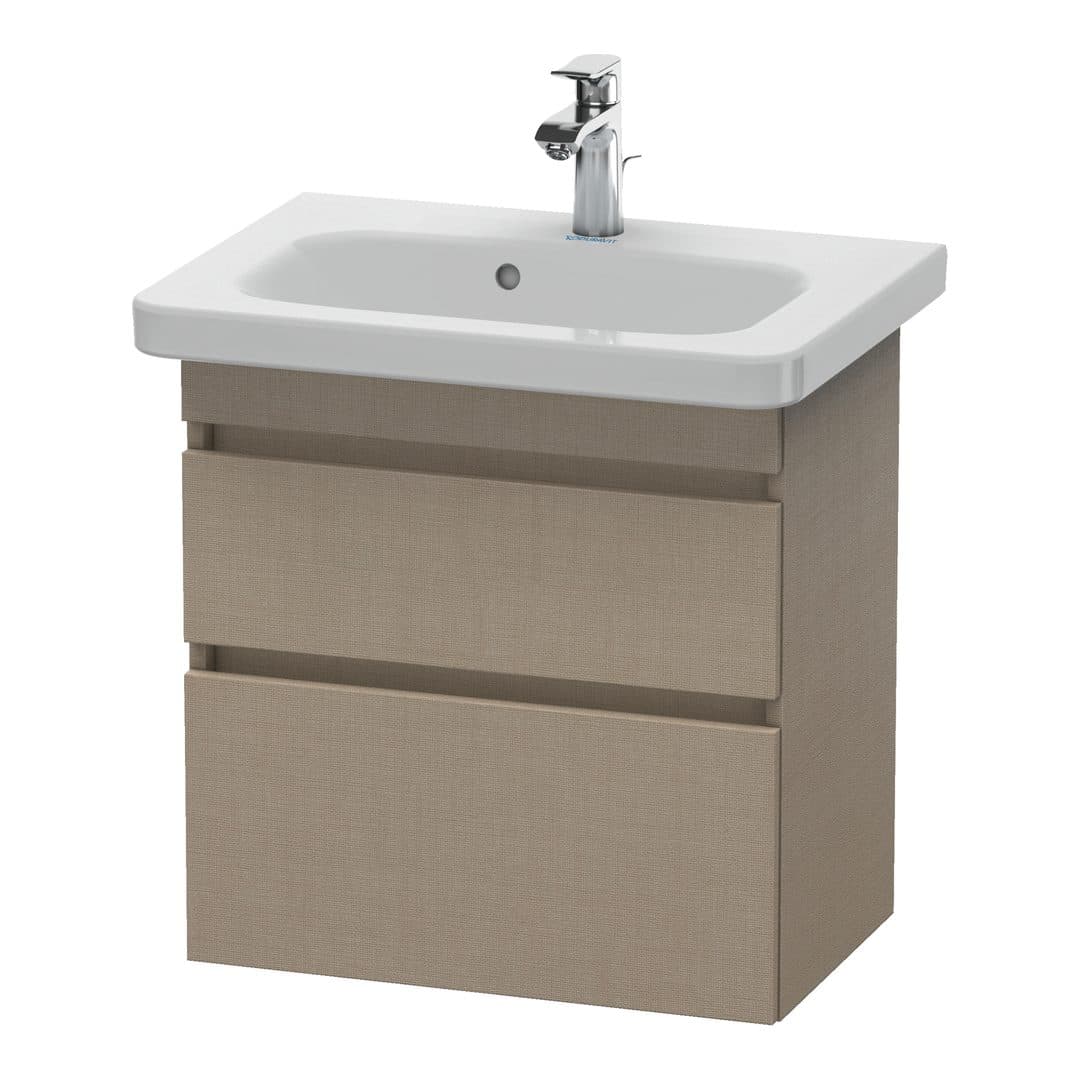 Duravit DuraStyle – Έπιπλο Νιπτήρα – 580 mm, 2 συρτάρια, νιπτήρας κέντρο, Compact – Linen Matt, Decor (DS647907575)
