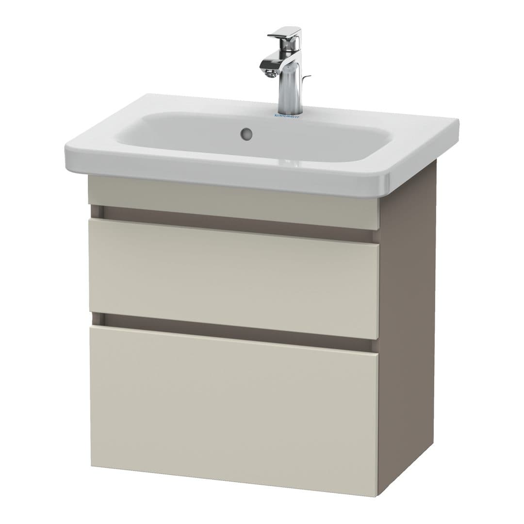 Duravit DuraStyle – Έπιπλο Νιπτήρα – 580 mm, 2 συρτάρια, νιπτήρας κέντρο, σώμα Basalte Matt, Compact – Taupe Matt, Decor (DS647909143)