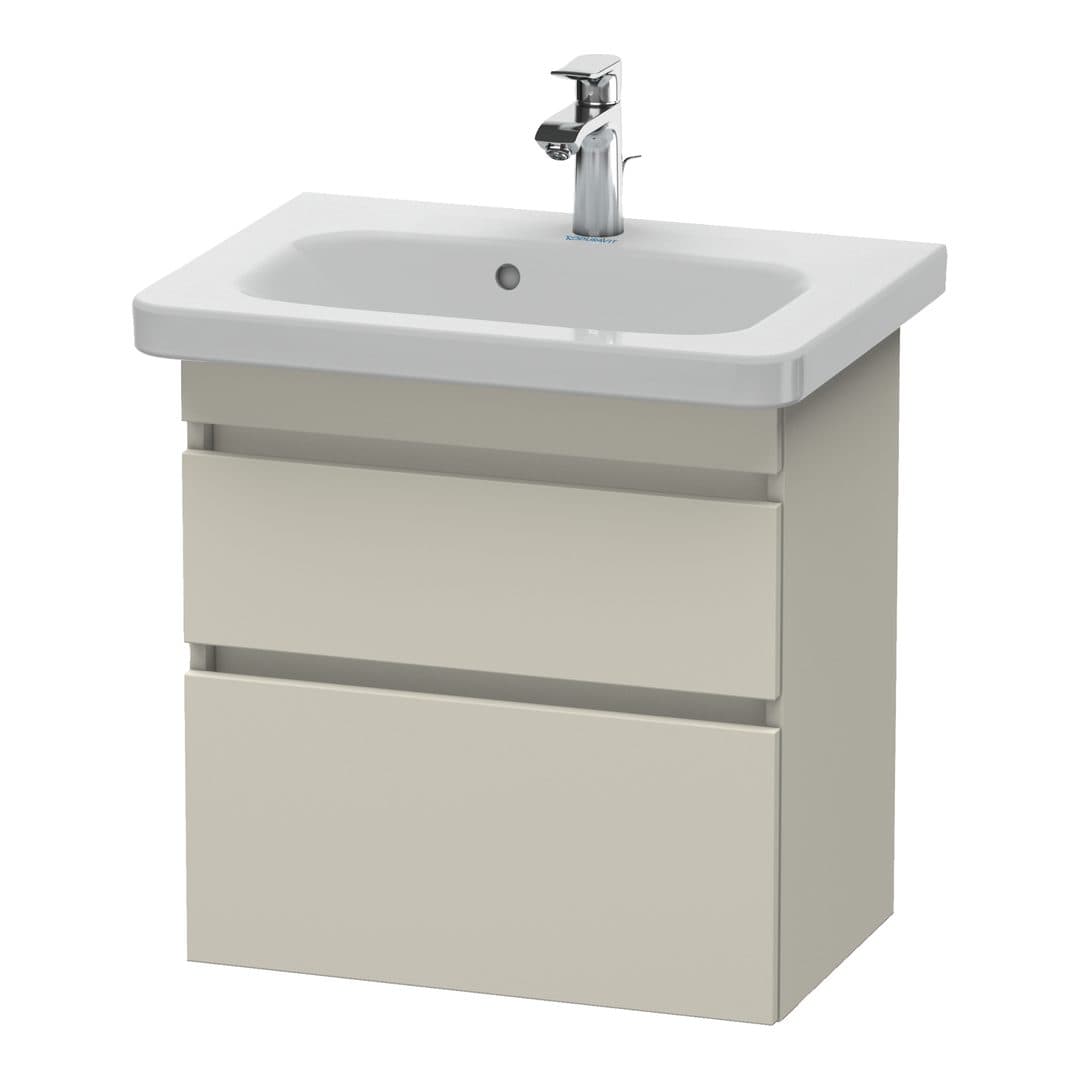 Duravit DuraStyle – Έπιπλο Νιπτήρα – 580 mm, 2 συρτάρια, νιπτήρας κέντρο, Compact – Taupe Matt, Decor (DS647909191)