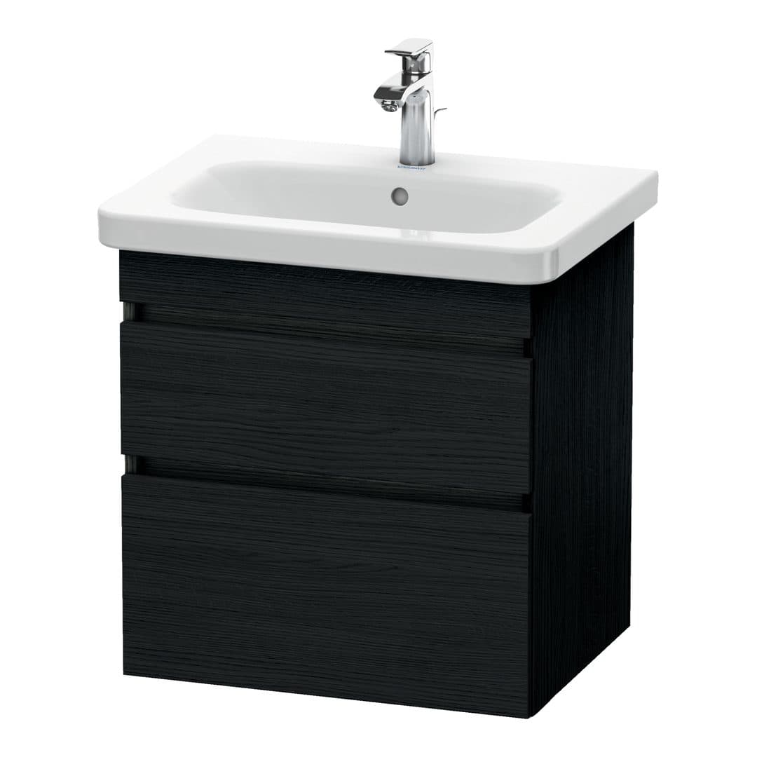 Duravit DuraStyle – Έπιπλο Νιπτήρα – 580 mm, 2 συρτάρια, νιπτήρας κέντρο – Black oak Matt, Decor (DS648001616)