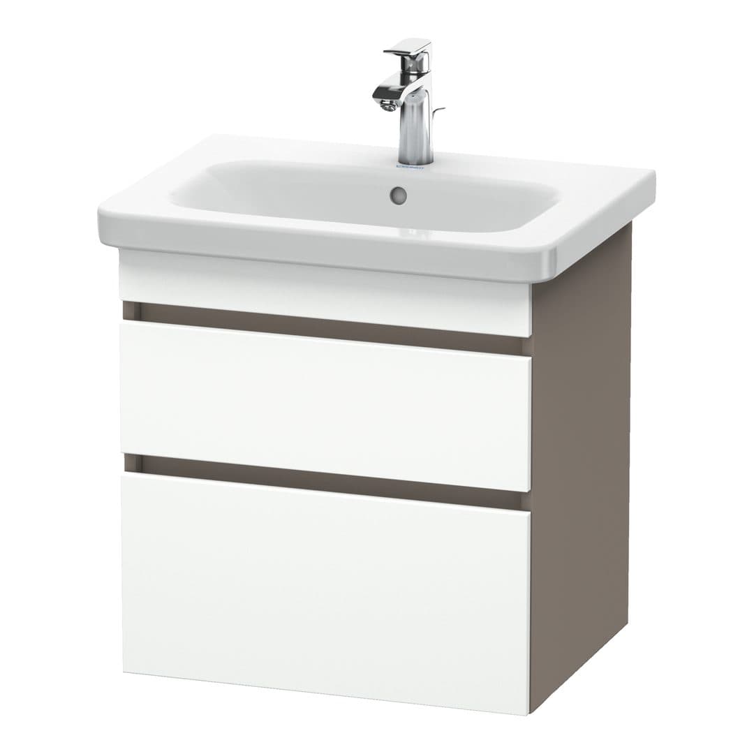 Duravit DuraStyle – Έπιπλο Νιπτήρα – 580 mm, 2 συρτάρια, νιπτήρας κέντρο, σώμα Basalte Matt – White Matt, Decor (DS648001843)