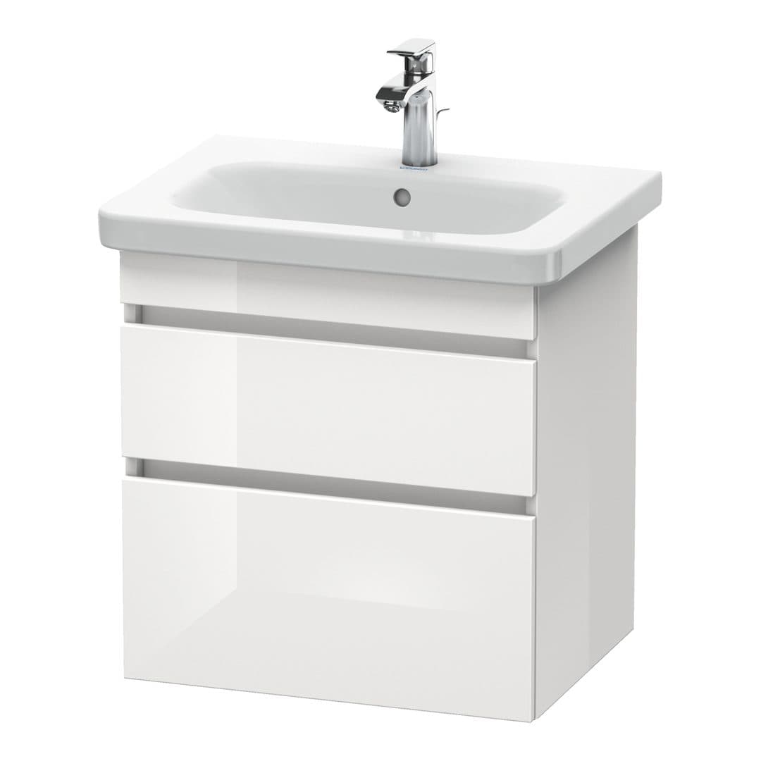 Duravit DuraStyle – Έπιπλο Νιπτήρα – 580 mm, 2 συρτάρια, νιπτήρας κέντρο – White High Gloss, Decor (DS648002222)