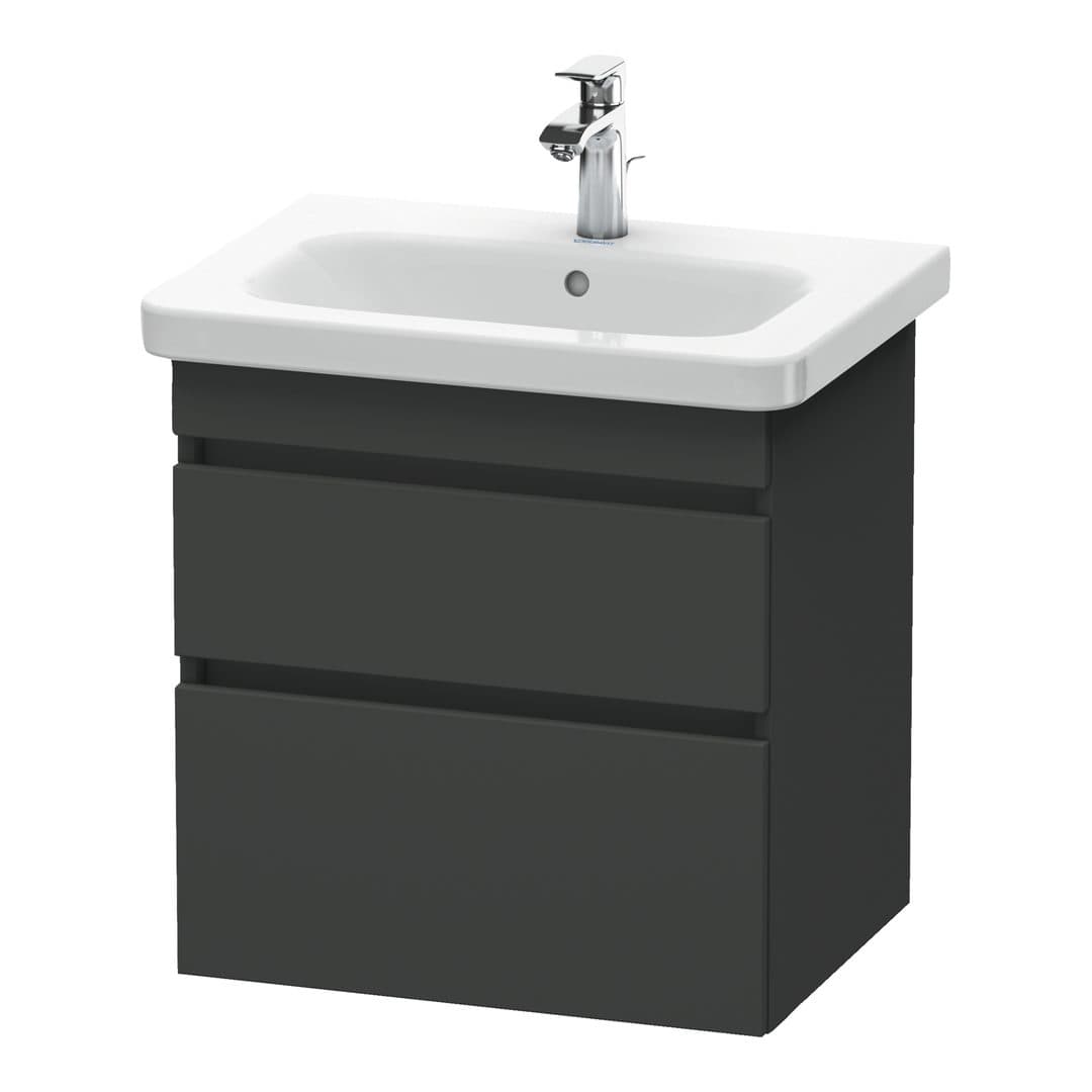 Duravit DuraStyle – Έπιπλο Νιπτήρα – 580 mm, 2 συρτάρια, νιπτήρας κέντρο – Graphite Matt, Decor (DS648004949)