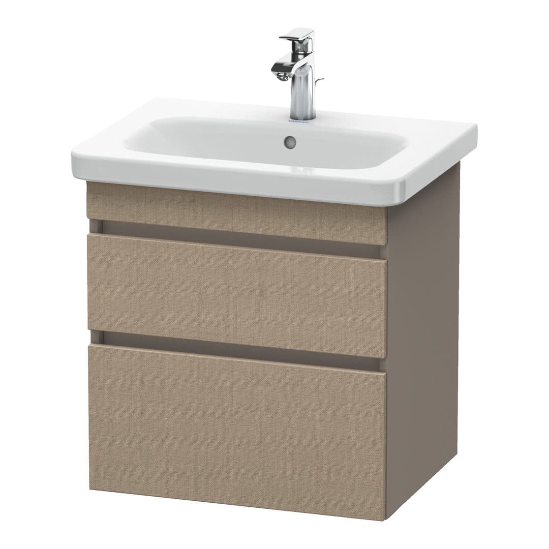 Duravit DuraStyle – Έπιπλο Νιπτήρα – 580 mm, 2 συρτάρια, νιπτήρας κέντρο, σώμα Basalte Matt – Linen Matt, Decor (DS648007543)