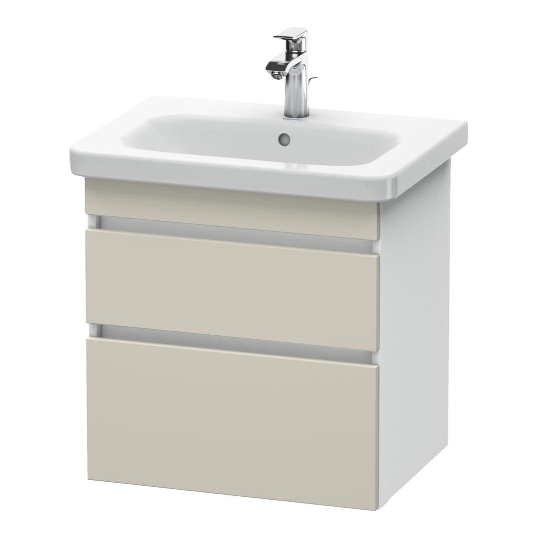 Duravit DuraStyle – Έπιπλο Νιπτήρα – 580 mm, 2 συρτάρια, νιπτήρας κέντρο, σώμα White Matt – Taupe Matt, Decor (DS648009118)