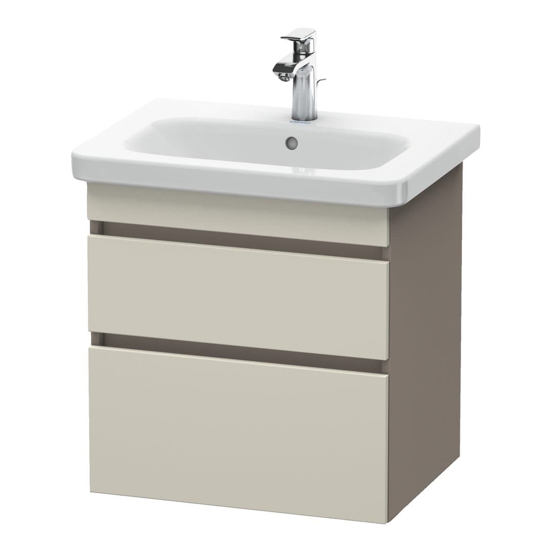 Duravit DuraStyle – Έπιπλο Νιπτήρα – 580 mm, 2 συρτάρια, νιπτήρας κέντρο, σώμα Basalte Matt – Taupe Matt, Decor (DS648009143)