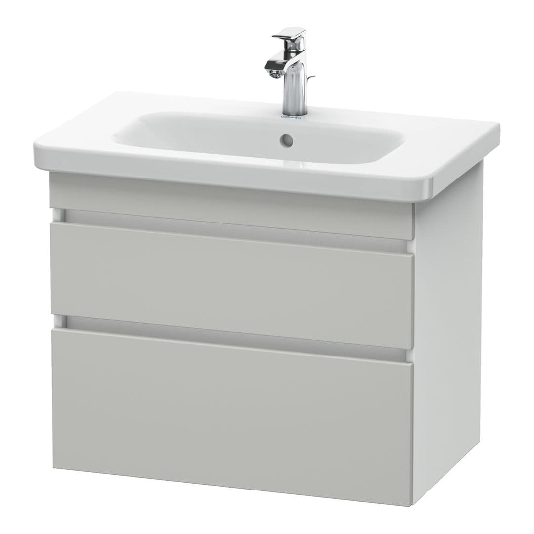 Duravit DuraStyle – Έπιπλο Νιπτήρα – 730 mm, 2 συρτάρια, νιπτήρας κέντρο, σώμα White Matt – Concrete grey Matt, Decor (DS648100718)