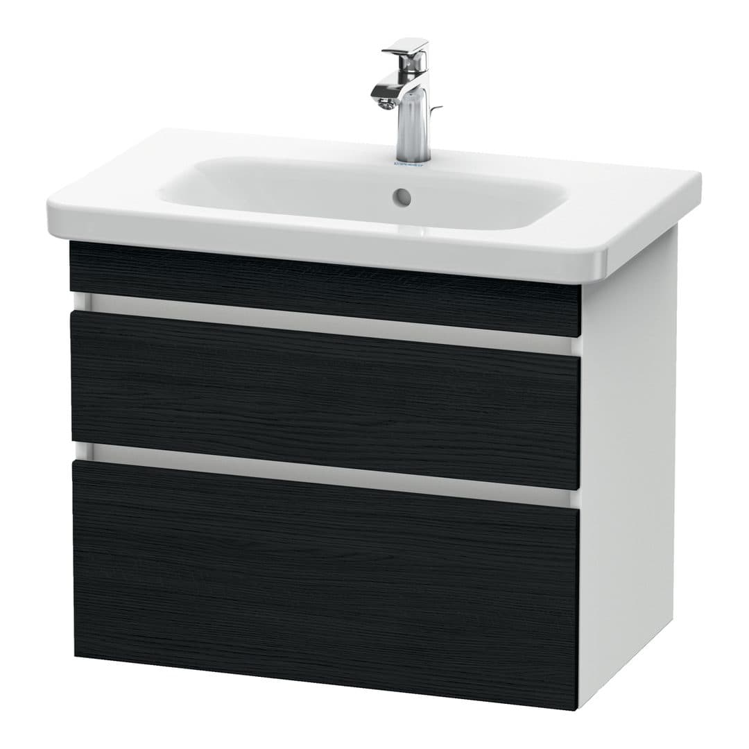 Duravit DuraStyle – Έπιπλο Νιπτήρα – 730 mm, 2 συρτάρια, νιπτήρας κέντρο, σώμα White Matt – Black oak Matt, Decor (DS648101618)