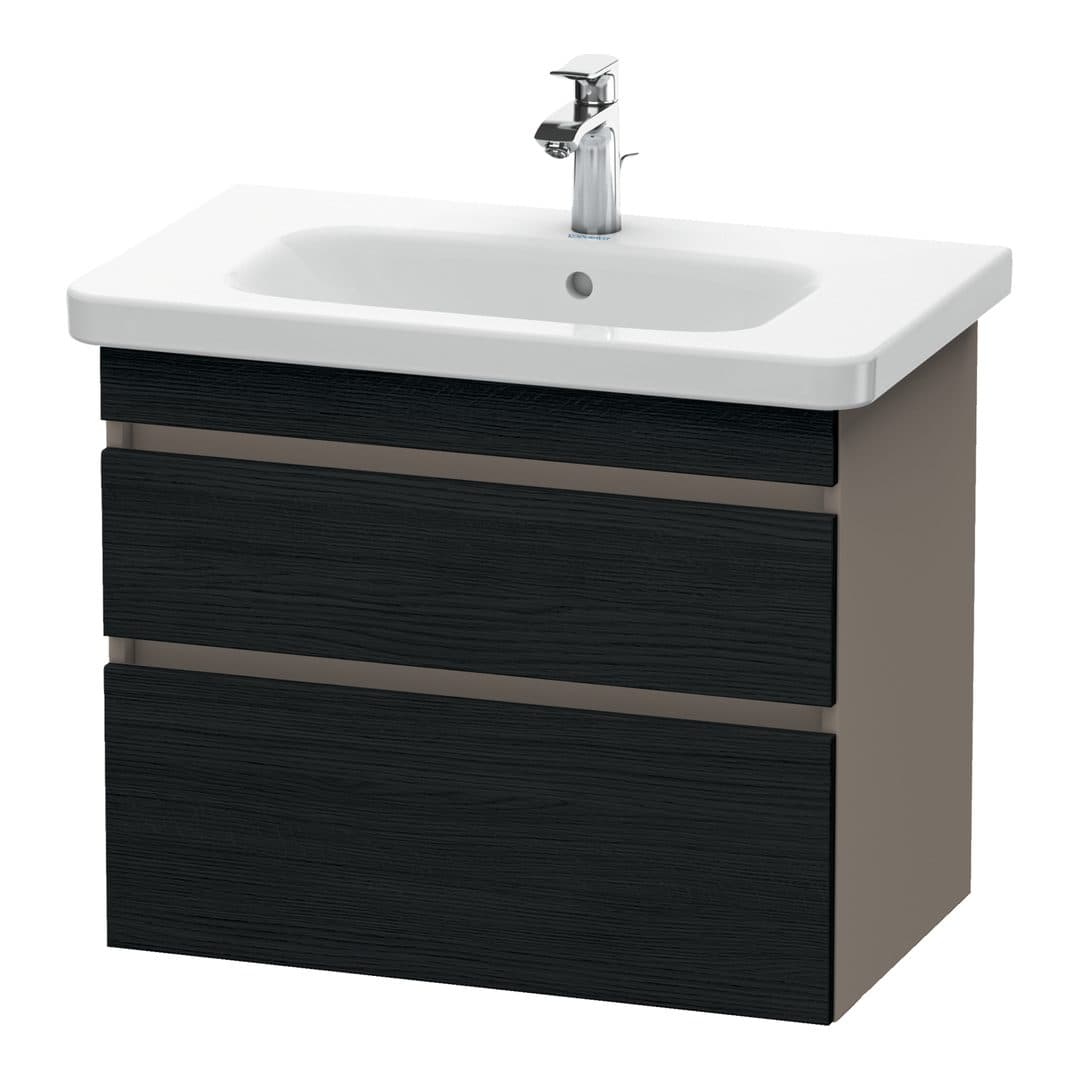 Duravit DuraStyle – Έπιπλο Νιπτήρα – 730 mm, 2 συρτάρια, νιπτήρας κέντρο, σώμα Basalte Matt – Black oak Matt, Decor (DS648101643)