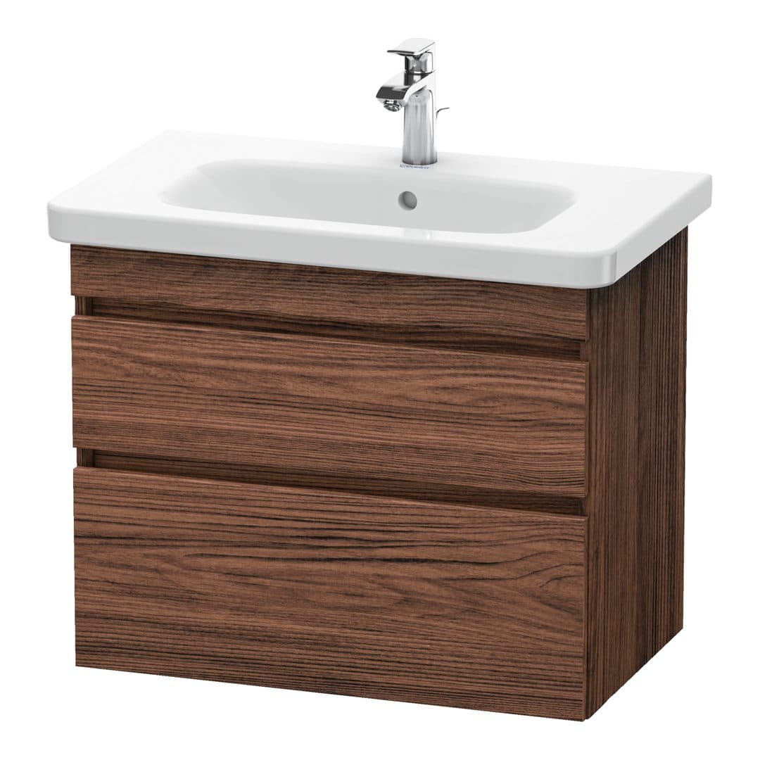 Duravit DuraStyle – Έπιπλο Νιπτήρα – 730 mm, 2 συρτάρια, νιπτήρας κέντρο – Walnut dark Matt, Decor (DS648102121)