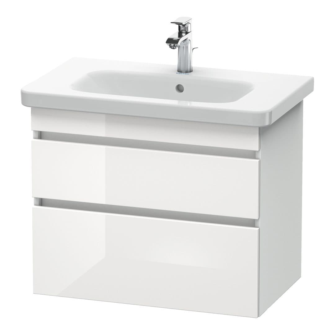 Duravit DuraStyle – Έπιπλο Νιπτήρα – 730 mm, 2 συρτάρια, νιπτήρας κέντρο, White Matt – White High Gloss, Decor (DS648102218)