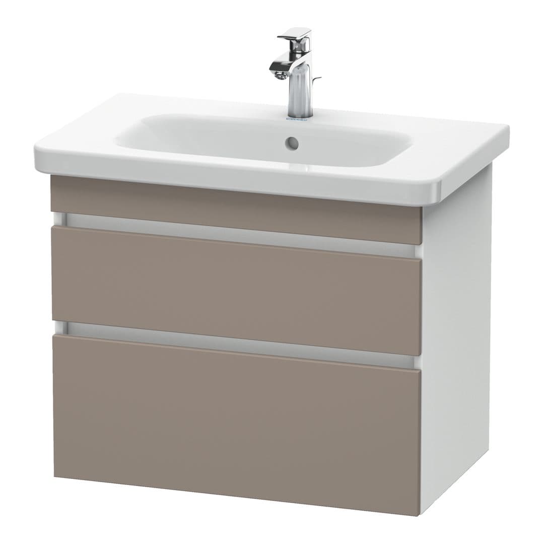 Duravit DuraStyle – Έπιπλο Νιπτήρα – 730 mm, 2 συρτάρια, νιπτήρας κέντρο, σώμα White Matt – Basalte Matt, Decor (DS648104318)