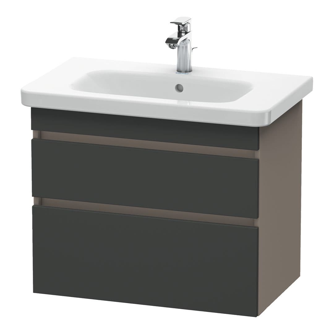 Duravit DuraStyle – Έπιπλο Νιπτήρα – 730 mm, 2 συρτάρια, νιπτήρας κέντρο, σώμα Basalte Matt – Graphite Matt, Decor (DS648104943)