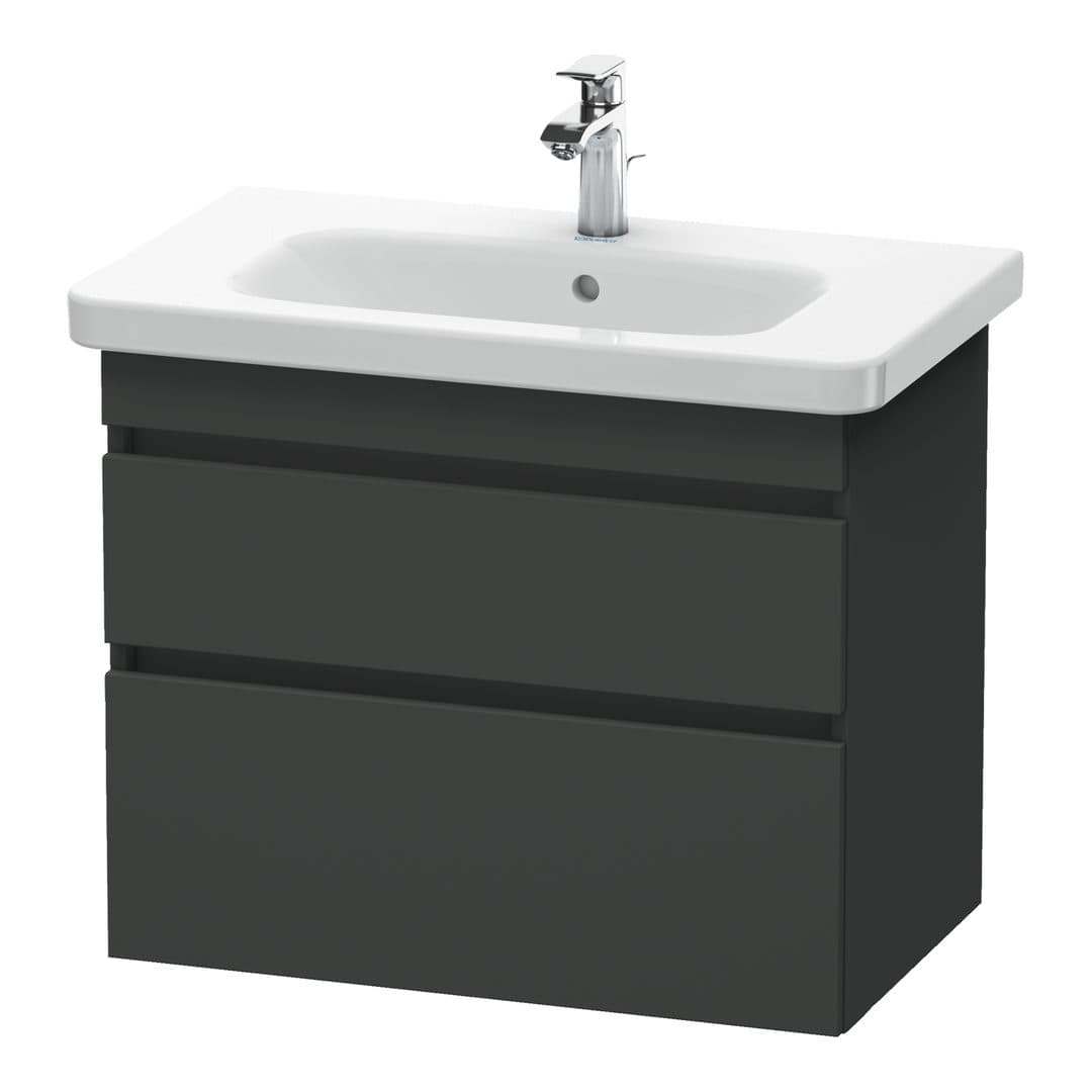 Duravit DuraStyle – Έπιπλο Νιπτήρα – 730 mm, 2 συρτάρια, νιπτήρας κέντρο – Graphite Matt, Decor (DS648104949)