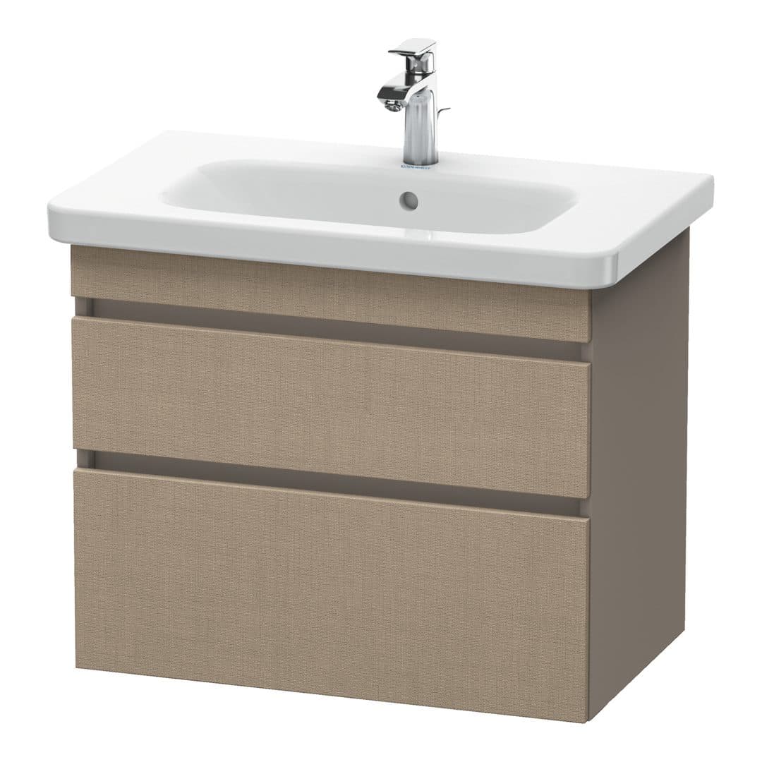 Duravit DuraStyle – Έπιπλο Νιπτήρα – 730 mm, 2 συρτάρια, νιπτήρας κέντρο, σώμα Basalte Matt – Linen Matt, Decor (DS648107543)
