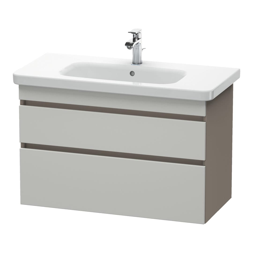 Duravit DuraStyle – Έπιπλο Νιπτήρα – 930 mm, 2 συρτάρια, νιπτήρας κέντρο, σώμα Basalte Matt – Concrete grey Matt, Decor (DS648200743)