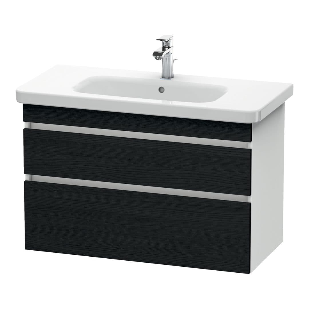 Duravit DuraStyle – Έπιπλο Νιπτήρα – 930 mm, 2 συρτάρια, νιπτήρας κέντρο, σώμα White Matt – Black oak Matt, Decor (DS648201618)