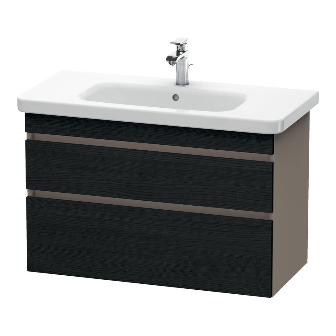 Duravit DuraStyle – Έπιπλο Νιπτήρα – 930 mm, 2 συρτάρια, νιπτήρας κέντρο, σώμα Basalte Matt – Black oak Matt, Decor (DS648201643)