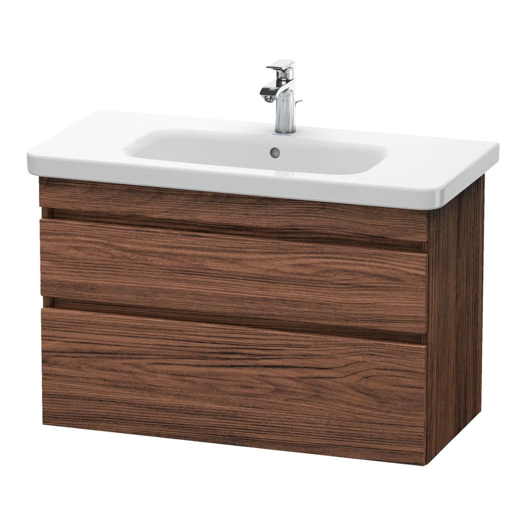 Duravit DuraStyle – Έπιπλο Νιπτήρα – 930 mm, 2 συρτάρια, νιπτήρας κέντρο – Walnut dark Matt, Decor (DS648202121)