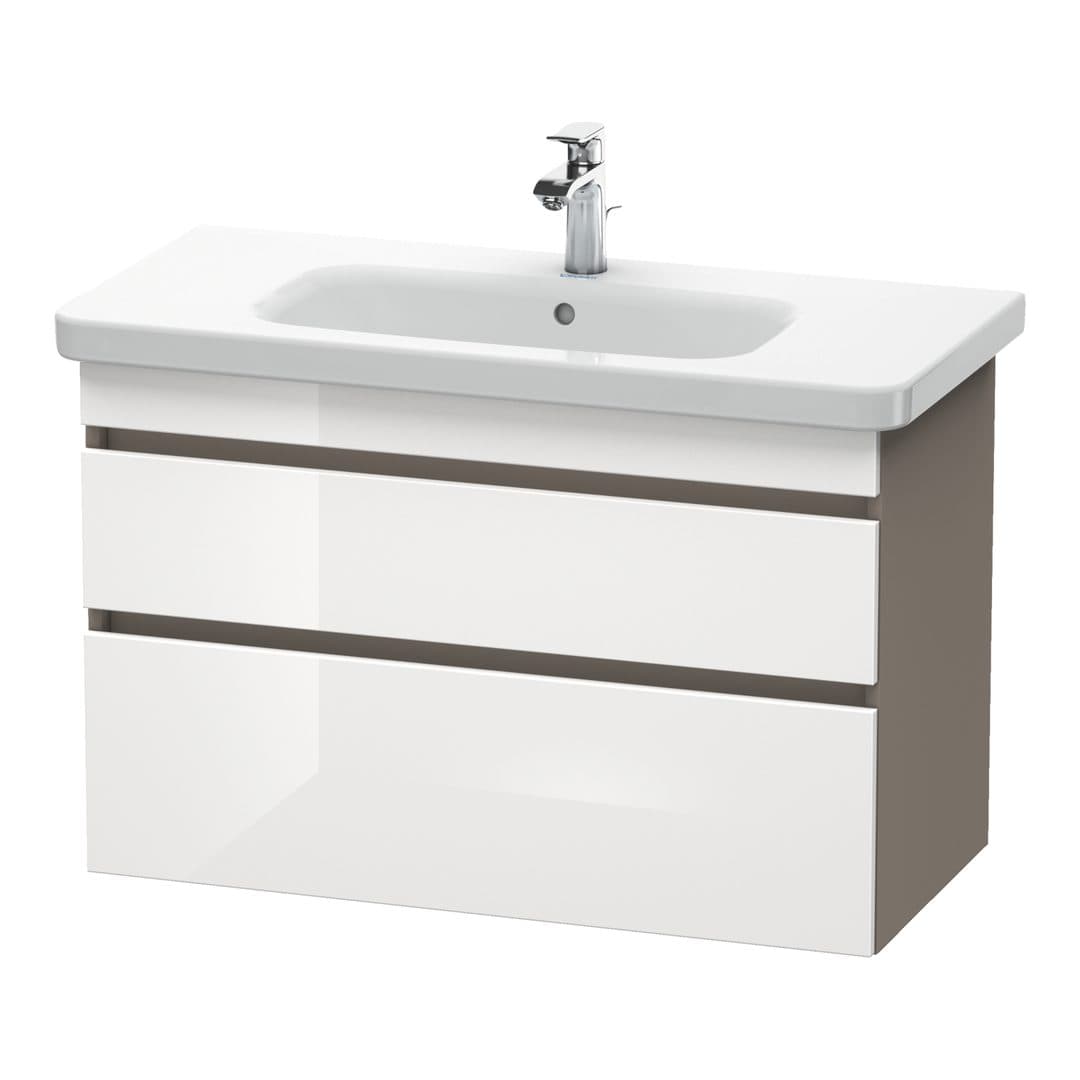 Duravit DuraStyle – Έπιπλο Νιπτήρα – 930 mm, 2 συρτάρια, νιπτήρας κέντρο, σώμα Basalte Matt – White High Gloss, Decor (DS648202243)