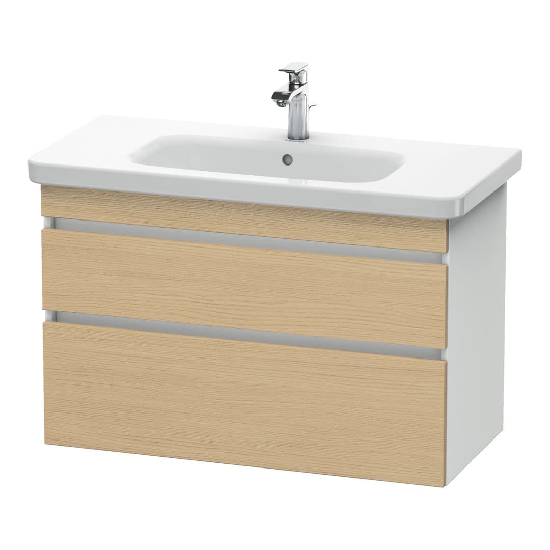 Duravit DuraStyle – Έπιπλο Νιπτήρα – 930 mm, 2 συρτάρια, νιπτήρας κέντρο, σώμα White Matt – Natural oak, Decor (DS648203018)