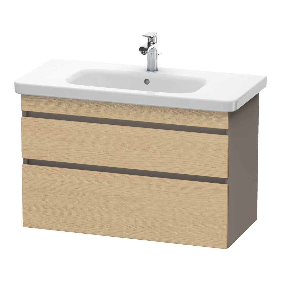 Duravit DuraStyle – Έπιπλο Νιπτήρα – 930 mm, 2 συρτάρια, νιπτήρας κέντρο, σώμα Basalte Matt – Natural oak, Decor (DS648203043)