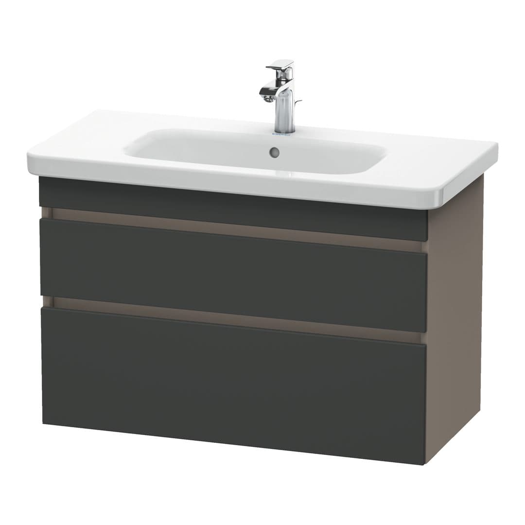 Duravit DuraStyle – Έπιπλο Νιπτήρα – 930 mm, 2 συρτάρια, νιπτήρας κέντρο, σώμα Basalte Matt – Graphite Matt, Decor (DS648204943)