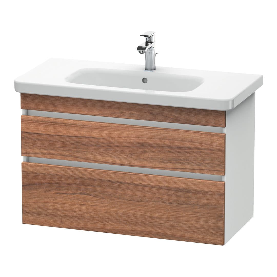Duravit DuraStyle – Έπιπλο Νιπτήρα – 930 mm, 2 συρτάρια, νιπτήρας κέντρο, σώμα White Matt – Walnut Matt, Decor (DS648207918)
