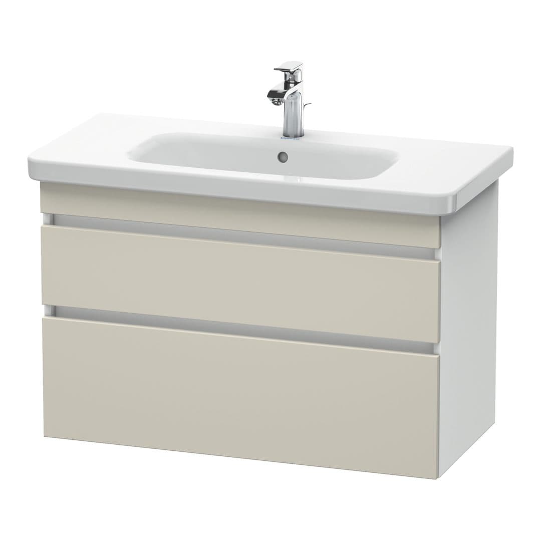 Duravit DuraStyle – Έπιπλο Νιπτήρα – 930 mm, 2 συρτάρια, νιπτήρας κέντρο, σώμα White Matt – Taupe Matt, Decor (DS648209118)