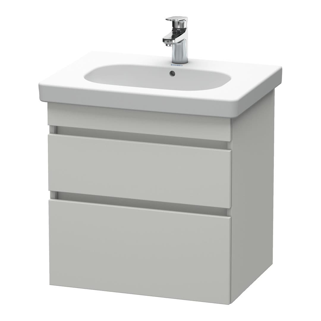 Duravit DuraStyle – Έπιπλο Νιπτήρα – 600 mm, 2 συρτάρια, νιπτήρας κέντρο – Concrete grey Matt, Decor (DS648300707)