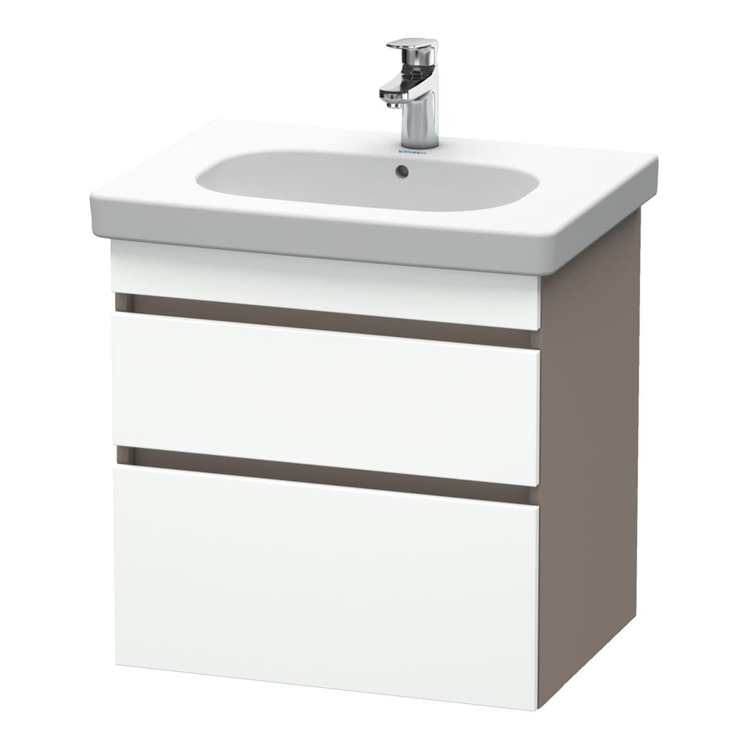 Duravit DuraStyle – Έπιπλο Νιπτήρα – 600 mm, 2 συρτάρια, νιπτήρας κέντρο, σώμα Basalte Matt – White Matt, Decor (DS648301843)