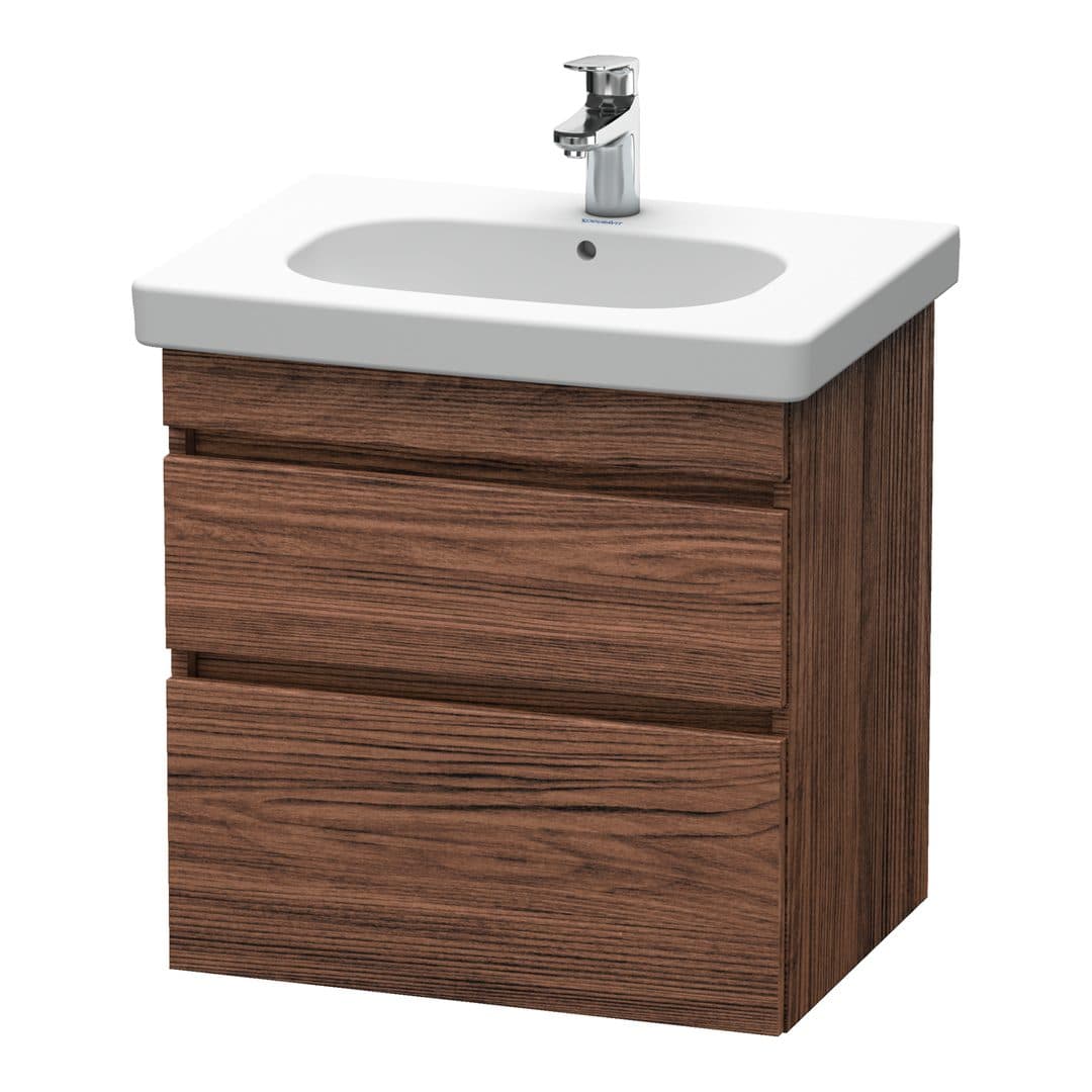 Duravit DuraStyle – Έπιπλο Νιπτήρα – 600 mm, 2 συρτάρια, νιπτήρας κέντρο – Walnut dark Matt, Decor (DS648302121)