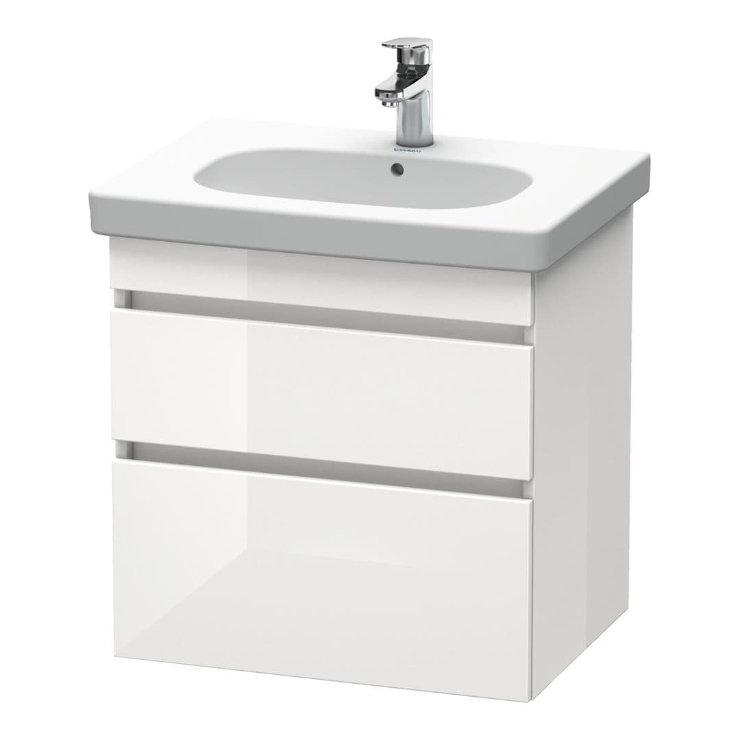 Duravit DuraStyle – Έπιπλο Νιπτήρα – 600 mm, 2 συρτάρια, νιπτήρας κέντρο – White High Gloss, Decor (DS648302222)
