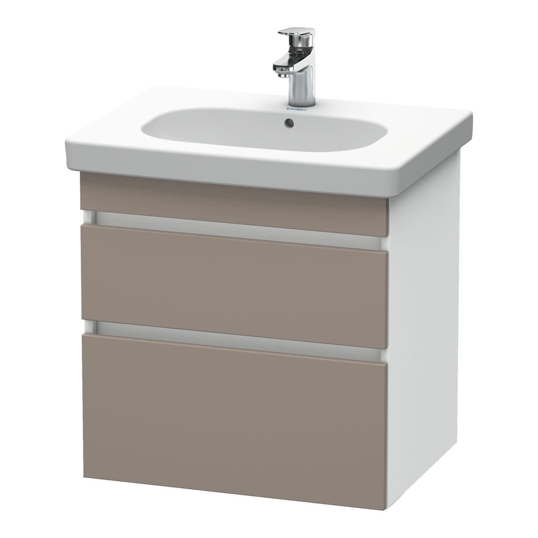 Duravit DuraStyle – Έπιπλο Νιπτήρα – 600 mm, 2 συρτάρια, νιπτήρας κέντρο, σώμα White Matt – Basalte Matt, Decor (DS648304318)