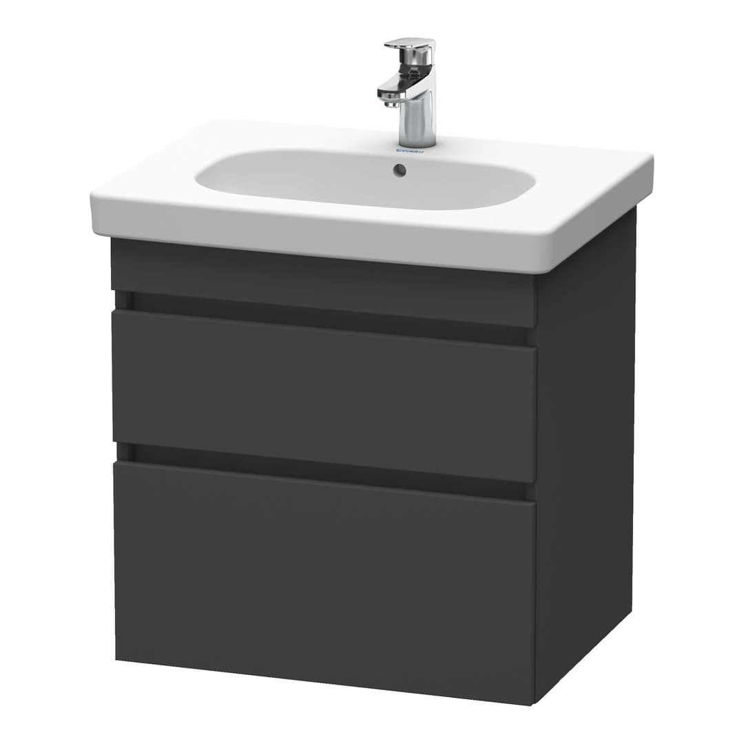 Duravit DuraStyle – Έπιπλο Νιπτήρα – 600 mm, 2 συρτάρια, νιπτήρας κέντρο – Graphite Matt, Decor (DS648304949)
