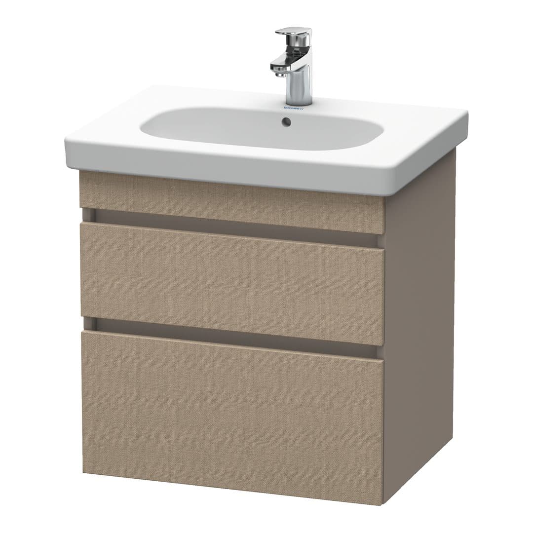 Duravit DuraStyle – Έπιπλο Νιπτήρα – 600 mm, 2 συρτάρια, νιπτήρας κέντρο, σώμα Basalte Matt – Linen Matt, Decor (DS648307543)