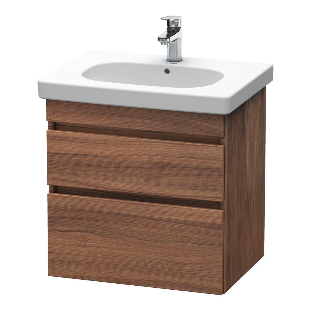 Duravit DuraStyle – Έπιπλο Νιπτήρα – 600 mm, 2 συρτάρια, νιπτήρας κέντρο – Walnut Matt, Decor (DS648307979)
