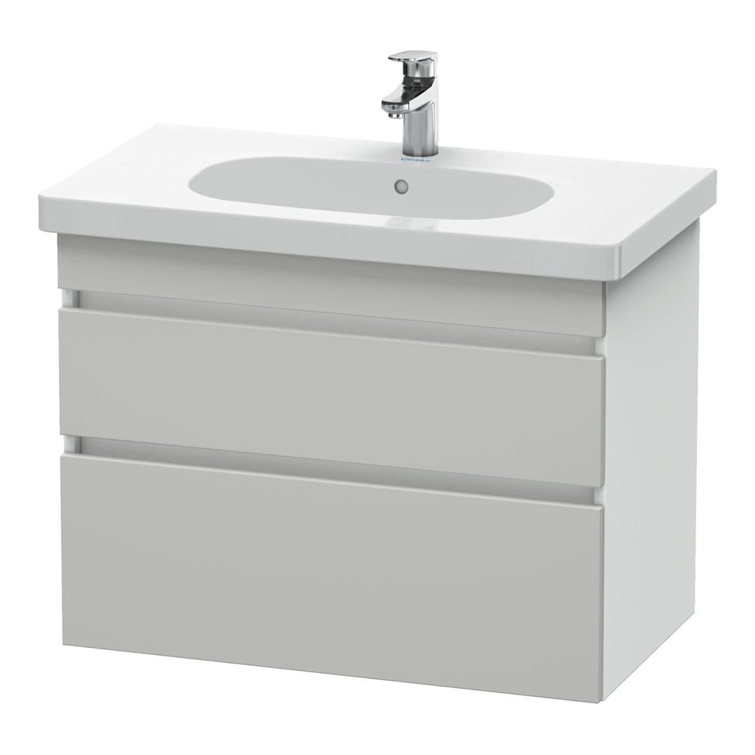 Duravit DuraStyle – Έπιπλο Νιπτήρα – 800 mm, 2 συρτάρια, νιπτήρας κέντρο, σώμα White Matt – Concrete grey Matt, Decor (DS648400718)