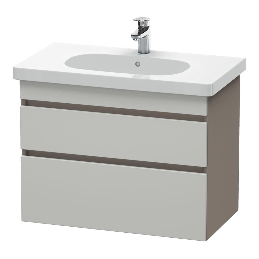 Duravit DuraStyle – Έπιπλο Νιπτήρα – 800 mm, 2 συρτάρια, νιπτήρας κέντρο, σώμα Basalte Matt – Concrete grey Matt, Decor (DS648400743)